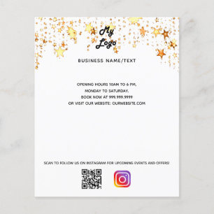 Business logo qr code instagram custom text stars flyer