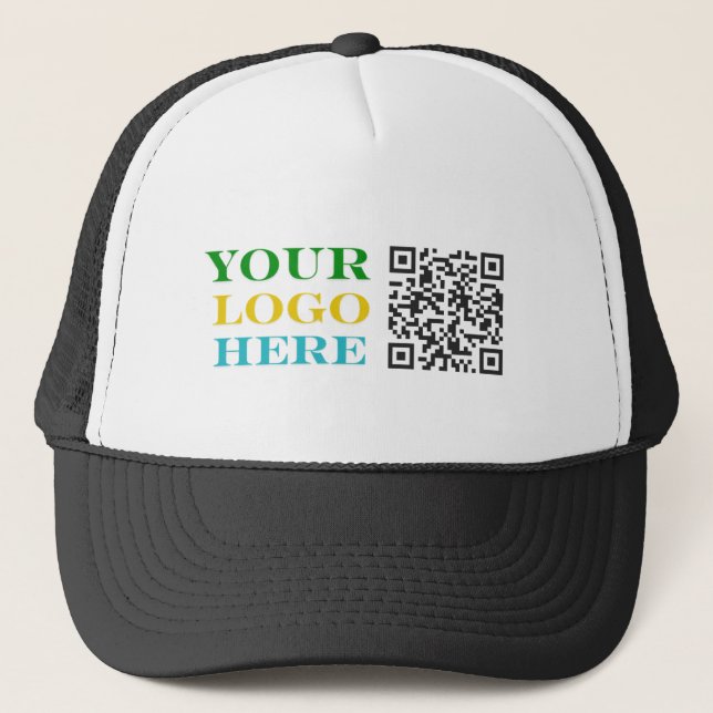 Business Logo & QR Code Marketing Trucker Hat (Front)