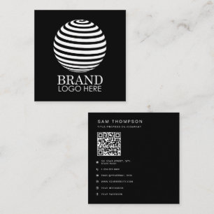 Business Logo QR Code Modern Minimalist Calling Card