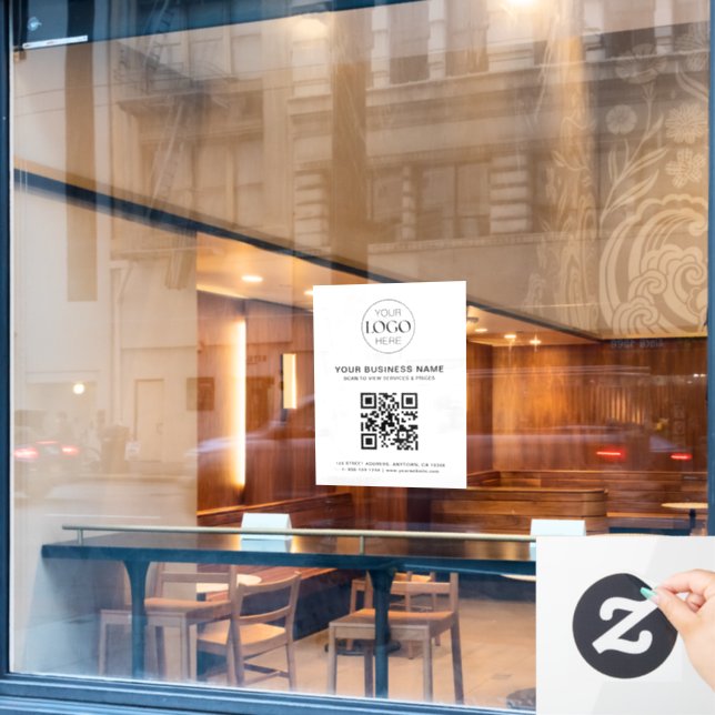 Business Logo & QR Code Modern Simple (Cafe Window)