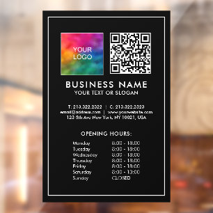 Business Logo QR Code Opening Hours Template