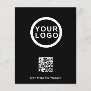 Business Logo QR Code Promotional Flyer   Black