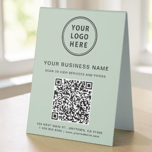 Business Logo QR Code Sage Green