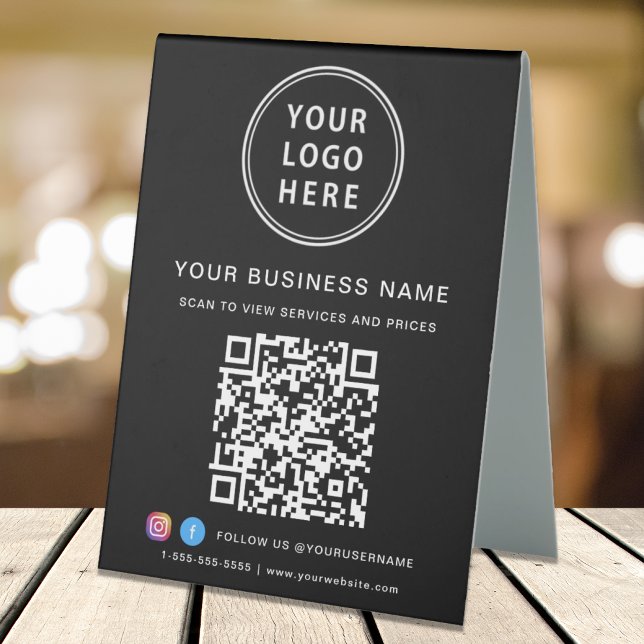 Business Logo QR Code Social Media Black (Creator Uploaded)