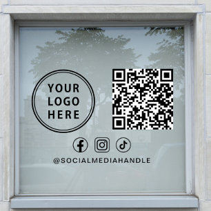 Business Logo QR Code Social Media Horizontal
