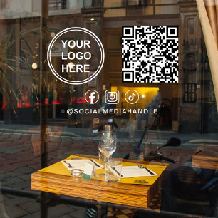 Business Logo QR Code Social Media Horizontal