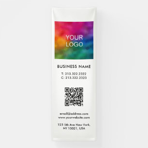Business Logo QR Code Vertical Indoor Large Banner