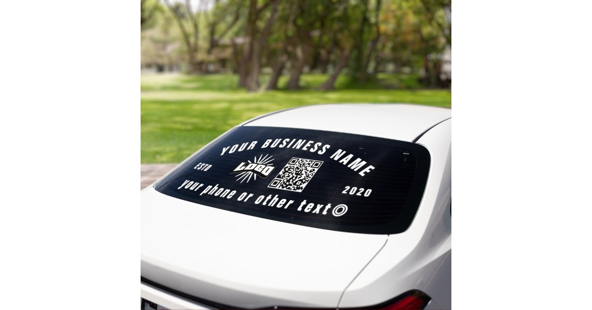 Windscreen Qr Code Sticker Business logo qr code Vinyl Car Truck Window Decal | Zazzle