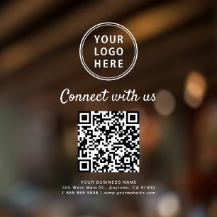 Business Logo QR Code White Connect With Us