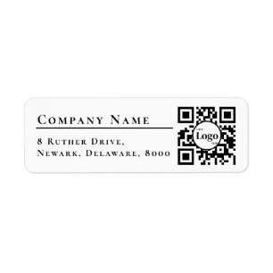 Business Logo Qr Code white Return Address Label