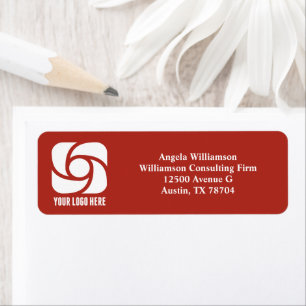 Business Logo Red Company Return Address Label