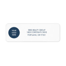 Business Logo Return Address Labels Navy