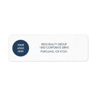 Business Logo Return Address Labels Navy