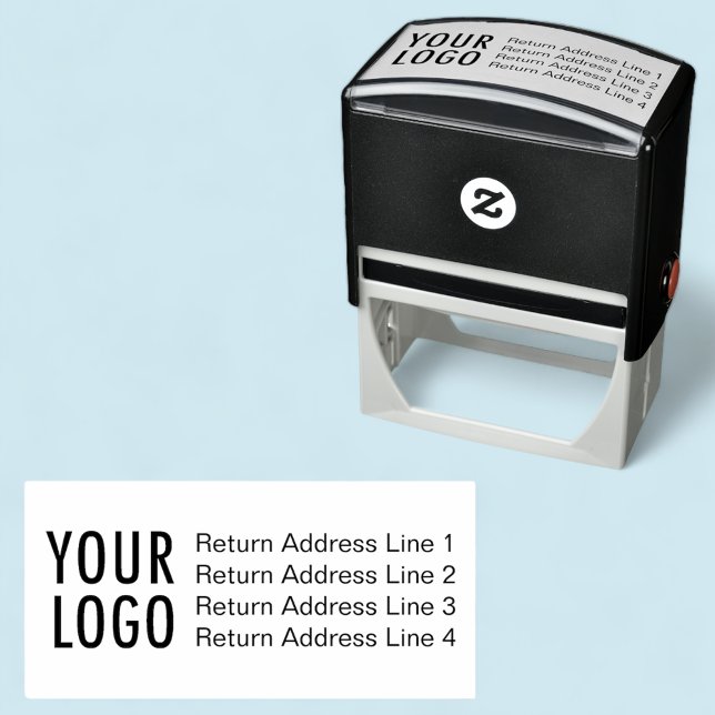 Business Logo Return Address Self-Inking Stamp (MISOOK Return Address with Logo Large Self Inking Stamp)