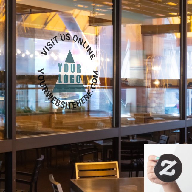 Business Logo Round Black Your Text Custom Store (Restaurant Window)