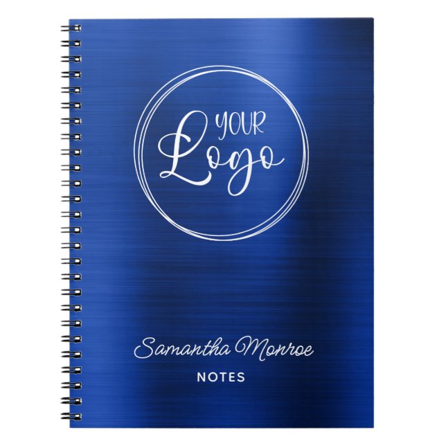 Business Logo Royal Navy Blue Foil Meeting Notebook (Front)