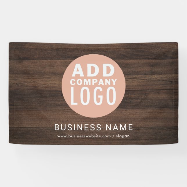 Business Logo Rustic Company Announcement Banner (Horizontal)