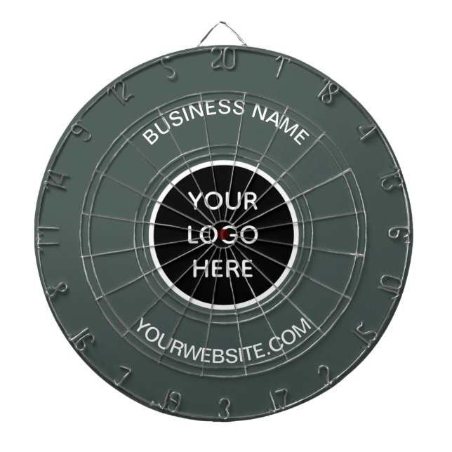 Business Logo Sage Green Company Promotional Dartboard (Front)