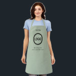 Business Logo Sage Green Employee Staff Name Apron<br><div class="desc">Business Logo Sage Green Employee Staff Name
A simple Sage Green custom business template in a modern minimalist style which can be easily updated with your company logo and text. 
business, Sage Green logo, blush, Sage Green, employee, staff, name, server, company logo, Sage Green logo, </div>