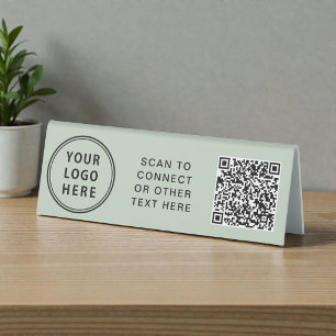 Business Logo Sage Green QR Code