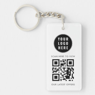 Business Logo Scan QR Code Simple Custom Key Ring