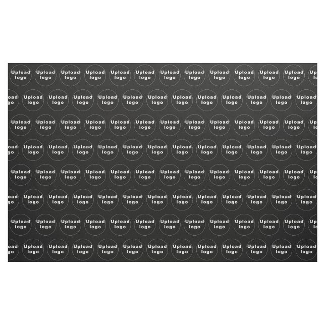 Business Logo Seamless Pattern on Black Fabric (Yard)