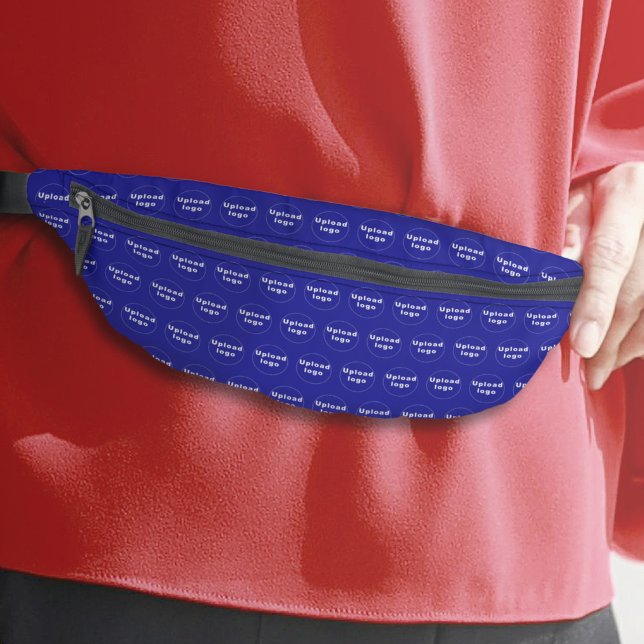 Business Logo Seamless Pattern on Blue Fanny Pack (Business logo seamless pattern on blue fanny pack)