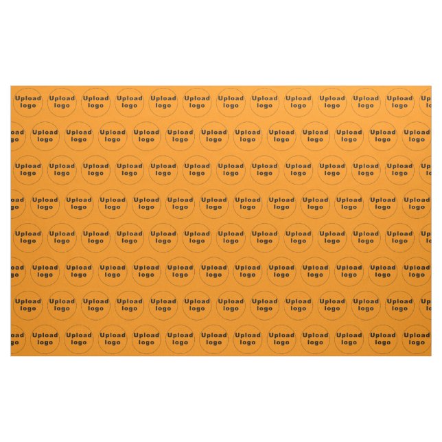 Business Logo Seamless Pattern on Orange Colour Fabric (Yard)