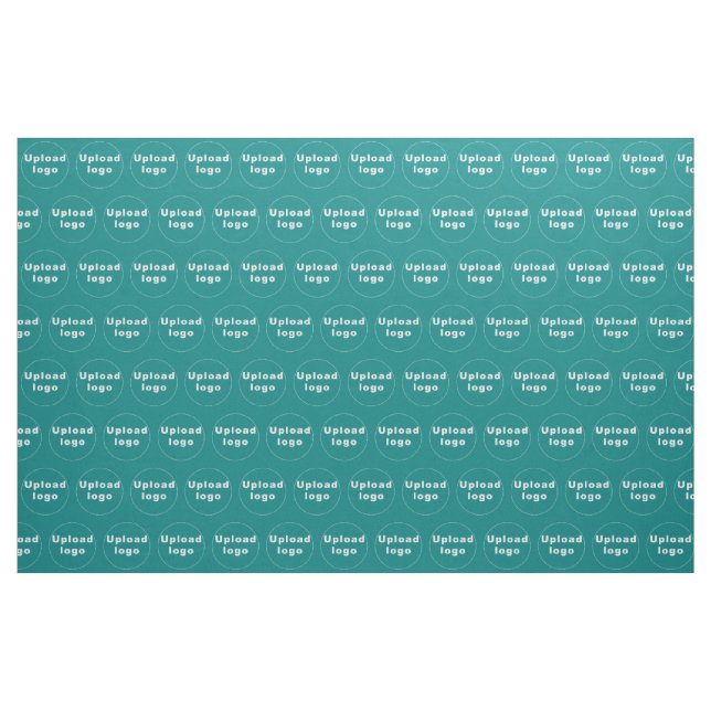 Business Logo Seamless Pattern on Teal Green Fabric (Yard)