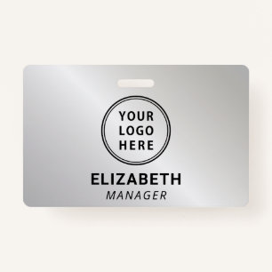 Business Logo Silver Name ID Badge