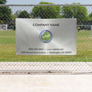 Business Logo Silver Outdoor Banner