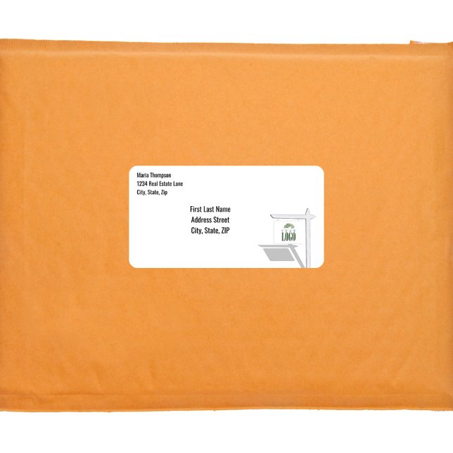 Business Logo Simple Address Label (Real Estate Agent Custom Labels)