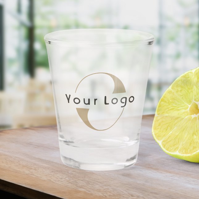 Business logo Simple clean minimal Company Brand Shot Glass (Creator Uploaded)