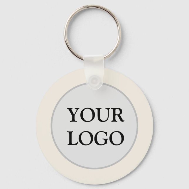 Business Logo simple clean minimalist design Key Ring (Front)