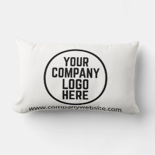 Business Logo Simple Company Showroom Decor Custom Lumbar Cushion