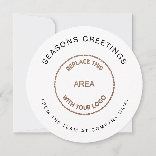 Business Logo Simple Corporate Christmas Circular Holiday Card (Front)