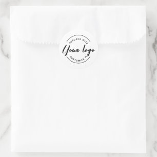 Business logo Simple Custom Classic Round Sticker