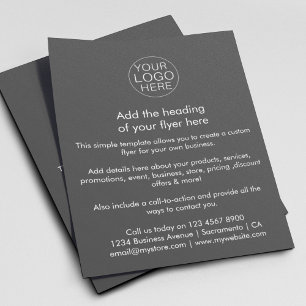 Business Logo Simple Grey White Custom Flyer