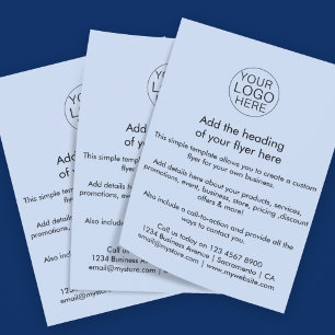 Business Logo Simple Light Blue Custom Flyer