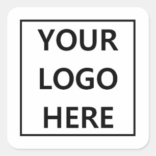 Business Logo Simple Minimal Custom Promotional  Square Sticker