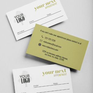Business Logo Simple Minimalist Bold Gold Appointment Card