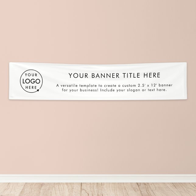 Business Logo | Simple Minimalist Modern White 12' Banner (Creator Uploaded)
