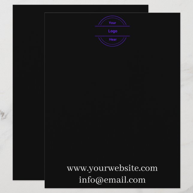 Business Logo Simple Professional Letterhead (Front/Back)