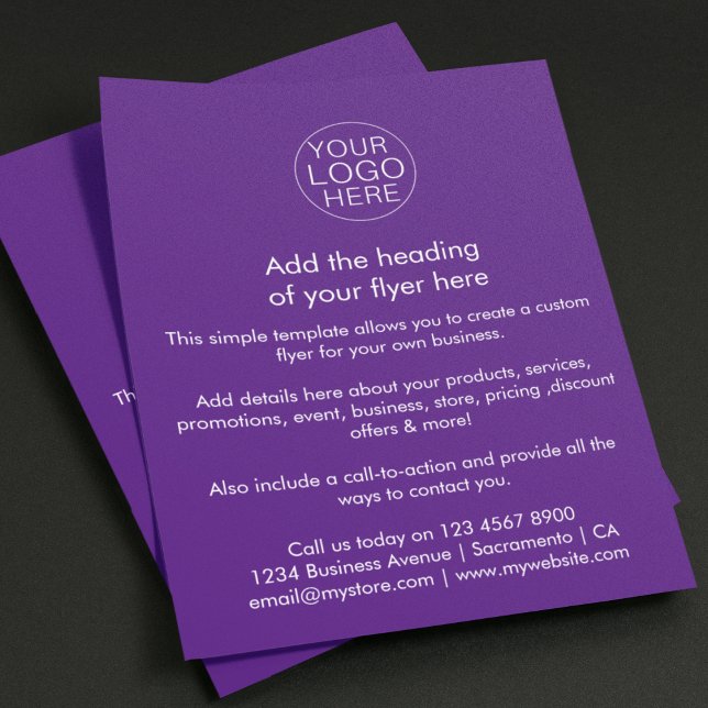 Business Logo | Simple Purple Custom Flyer (Creator Uploaded)