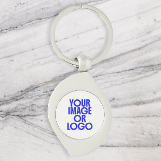 Business Logo Simple White Key Ring
