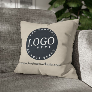 Business Logo Slogan and Website Address Custom Cushion