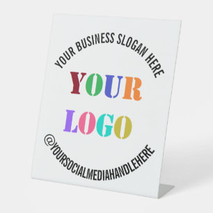Business Logo Social Medea Pedestal Sign Template