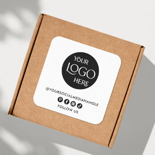 Business Logo Social Media Create Your Own Modern Square Sticker