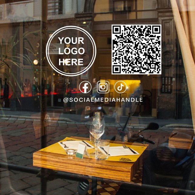 Business Logo Social Media Create Your QR Code (Business Logo Social Media Create Your QR Code Window Cling)