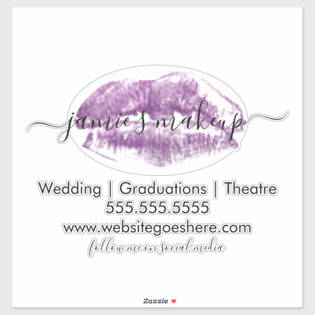 Business Logo Social Media Marketing Lip Imprint (Sheet)